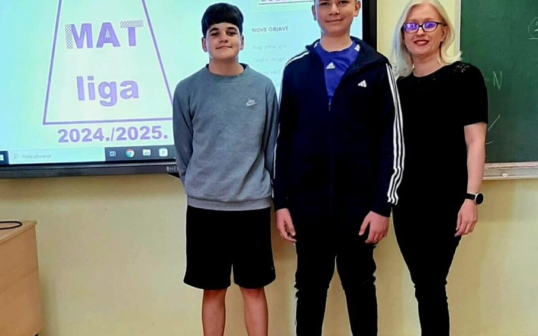 Učenici OŠ Dore Pejačević Našice Fran Miličević i Petar Košturjak plasirali se u Finale MAT lige