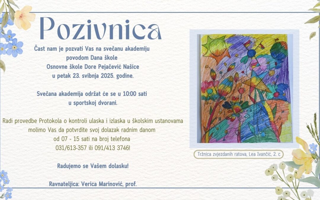 Pozivnica za Dan škole – “Mali a veliki”