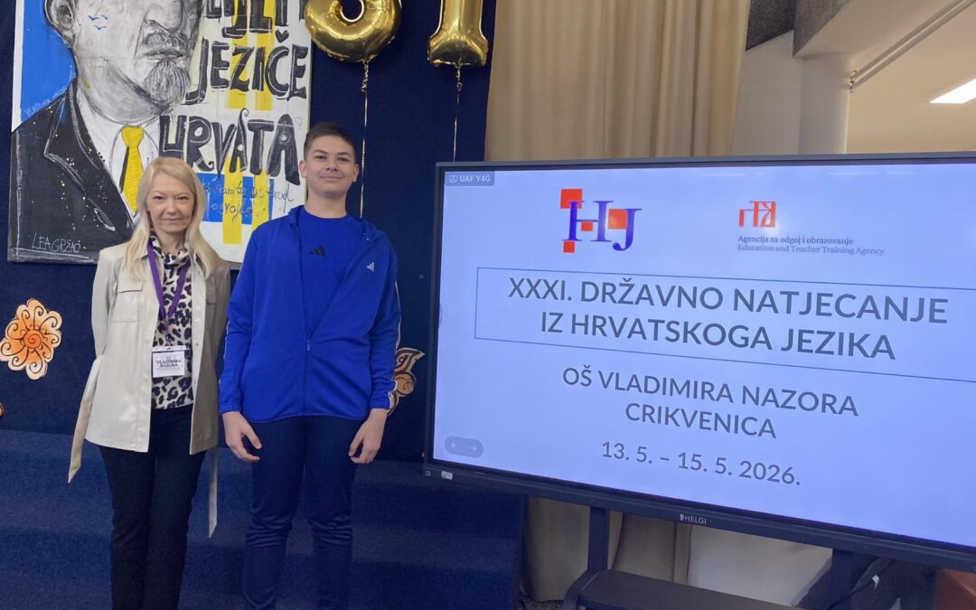 Naša škola prvi puta na državnome Natjecanju iz hrvatskoga jezika